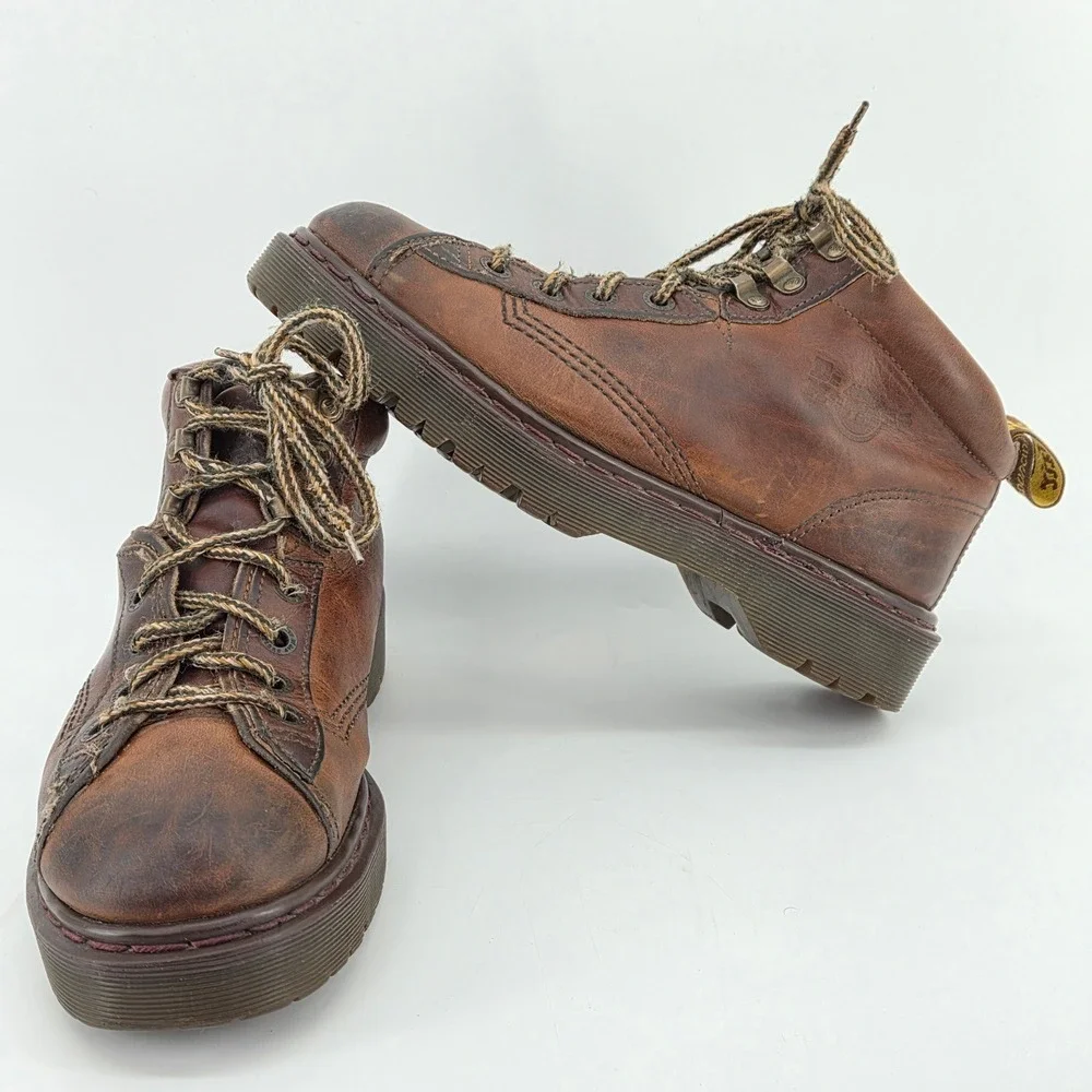 Dr. Martens 8287 Brown‎ Leather Monkey Boots Chunky Y2K Distressed Mens 7